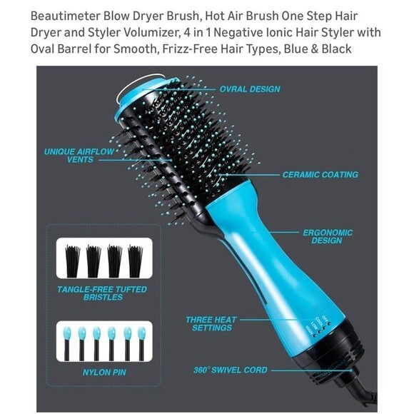 Beautimeter 3 in1 Professional Blow Dryer, Detangler & Styling System NWT - Picture 8 of 8